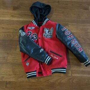 Top Gun Kids Red and Black Hoodie Jacket
